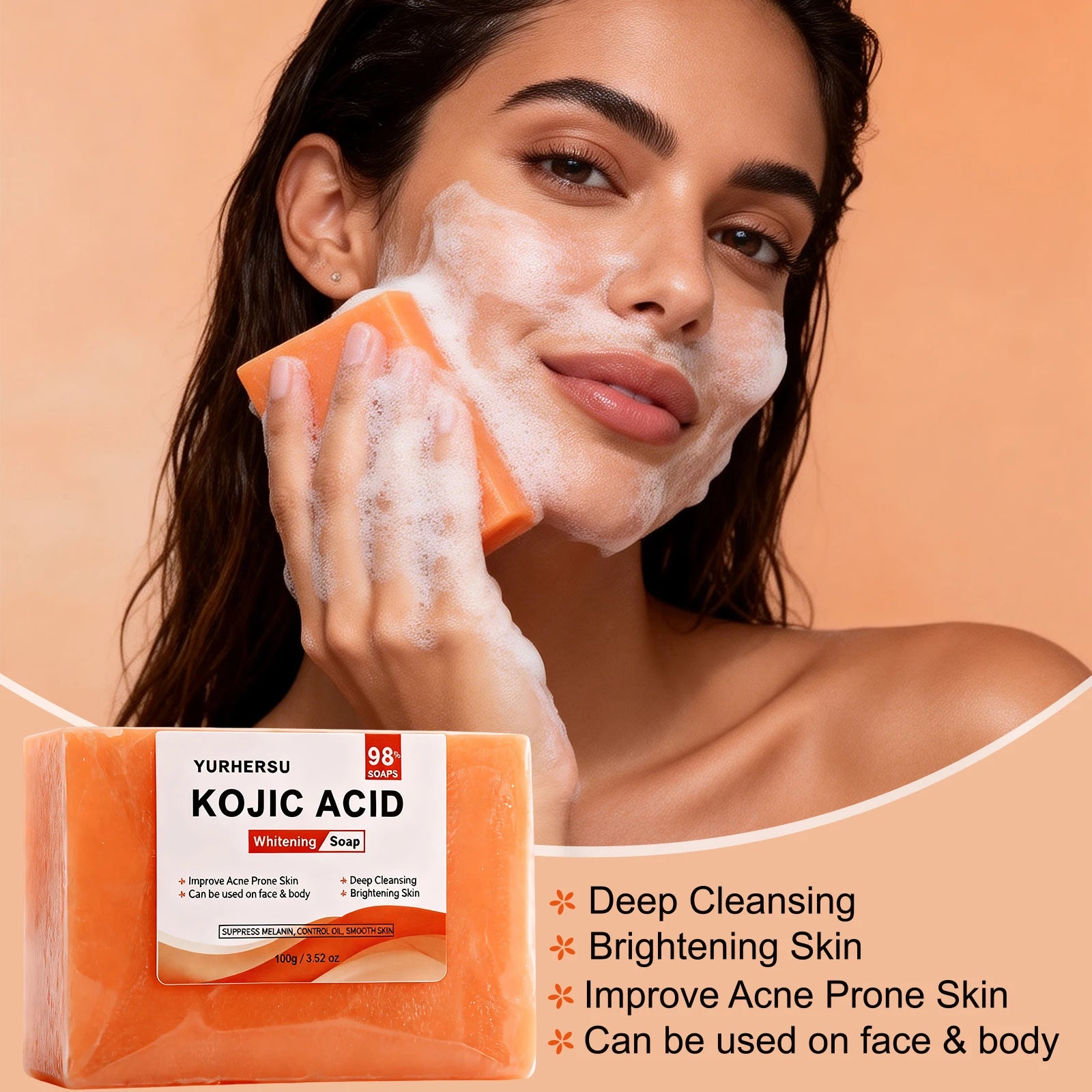 Kojic Acid Soap Facial Cleanser Natural Brightening Skin Moisturizing Face Soap