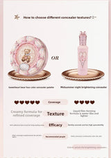 FLOWER KNOWS THE SWEETIE BEAR 4-Color Concealer Brighten Palette Covering Dark Circles Full Coverage Contouring Foundation