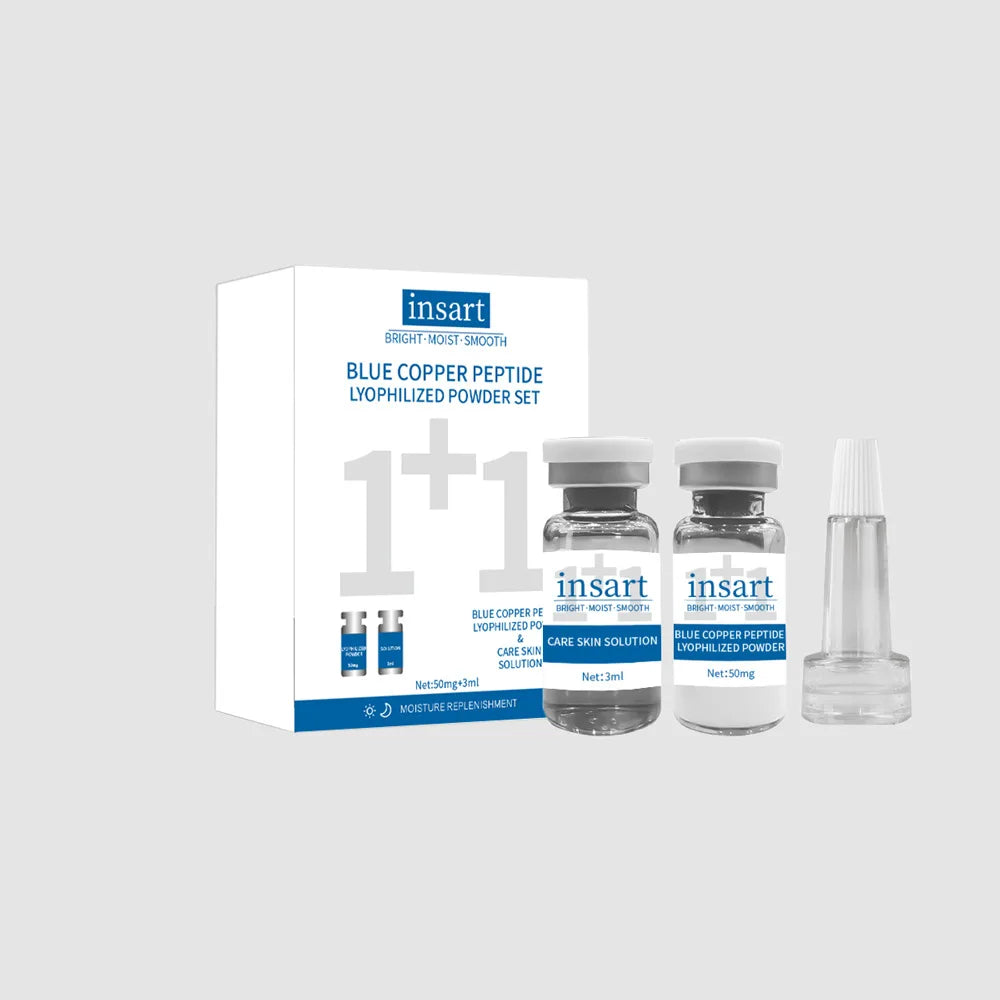 Blue Copper Lyophilized Powder Set Moisturizing Whitening Face Serum Anti Wrinkle Smooth Tender Skin Care Brighten Essence