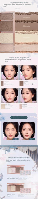 Flower Knows Chocolate Wonder-Shop Highlighter Contour Powder Face Palette For Women Bronzer Illuminator original highend makeup