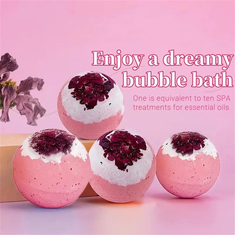 Bath Set Moisturizing Peeling Skin Care Bath Ball with Essential Oils And Bath Salts Handmade Bubble Ball Gift for Relaxing