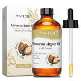 PHATOIL 118ml Organic Face Oil Natural Cold Pressed USDA Carrier Oils- Castor Oil,Jojoba,Moroccan Argan Oil,Rosehip Seed Oil