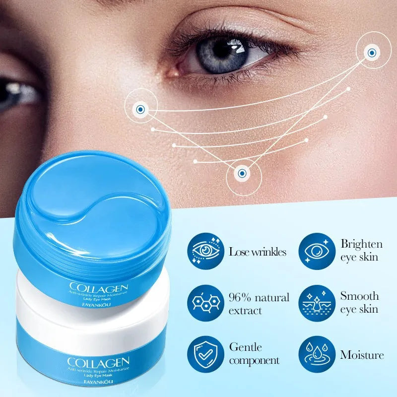60 Pieces of Collagen Firming Eye Masks, Rich in Various Skin-Beneficial Ingredients, Moisturize the Skin Around the Eyes, Anti-Wrinkle and Hydrating