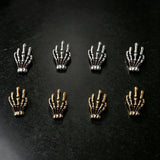 10Pcs Halloween Skull Hand Nail Art Accessories Punk Alloy Skeleton Hands Nail Supplies Retro Gold Silver Halloween Nail Charms