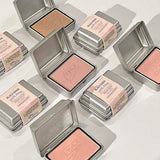 BLACKNANA Square Iron Box Single Color Blush Cream Low Saturation Gray Pink Long-lasting Makeup Tender Rouge