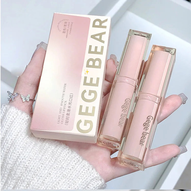 Silky Glossy Lipstick Gege Bear Pump Lips Moisture Water Bomb Comfortable Ultra Sheen Non-Stick Cup Lip Balm