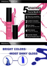 QIBEST Sexy Velvet Matte Lip Gloss Liquid Lipstick Lipgloss Beauty Red Nude Waterproof Long-lasting Lip Stain Makeup For Women