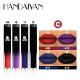 Halloween Goth Lipstick Set Long Lasting Smudgeproof Dark Matte Lip Gloss Velvet Lipsticks Black Liquid Lipstick for Halloween