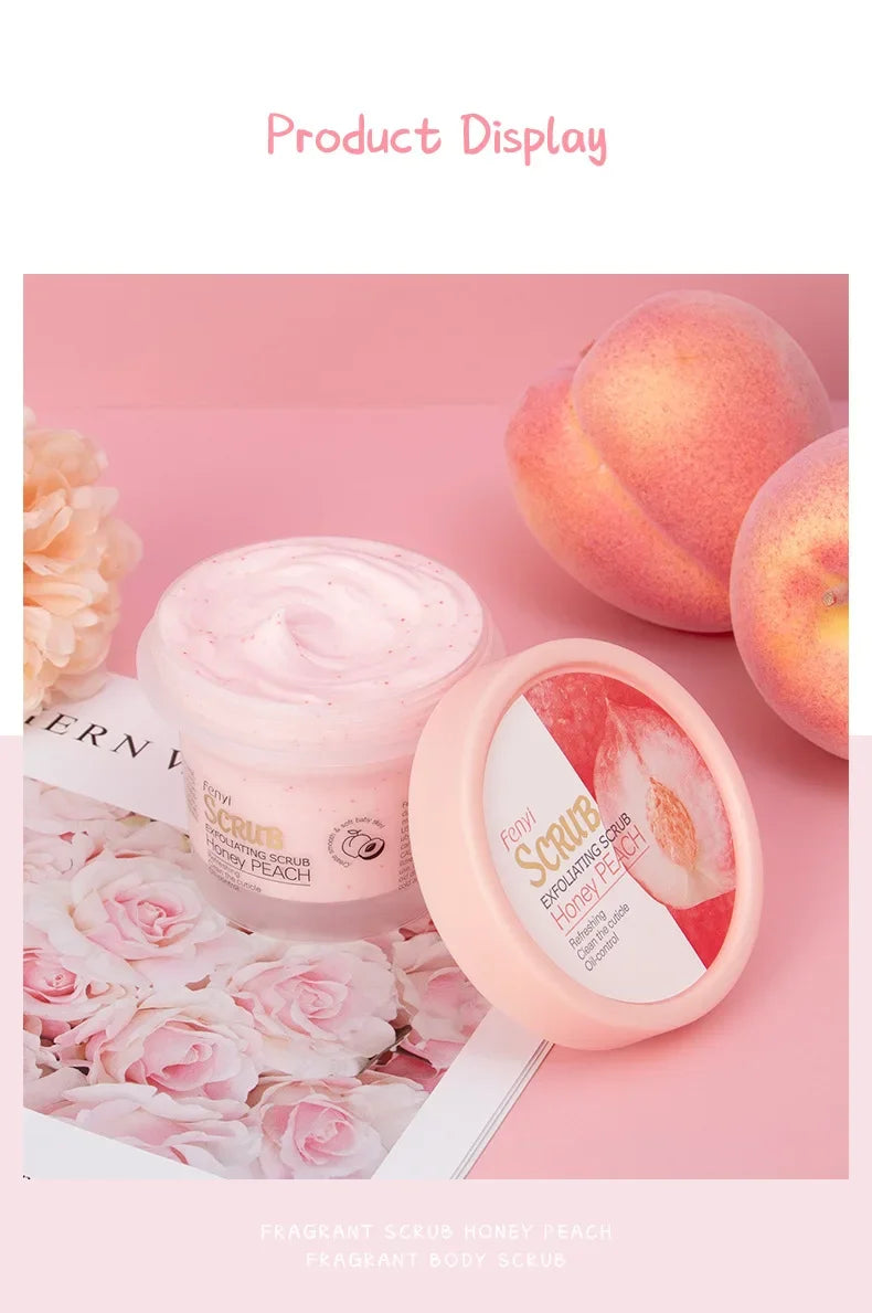 Fenyi Honey Peach Body Scrub Exfoliating Deep Clean Moisturizing Smooth Skin Remove Dead Skin Gentle Care for Face & Body