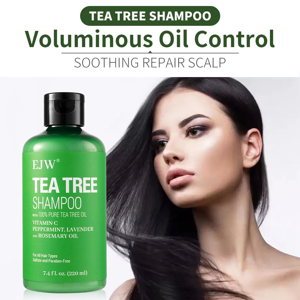 Tea Tree Shampoo Soothes Dry Scalp Controls Oil Moisturizes Hair Restores Natural Shine Sulfate Paraben Free For All Hair Types