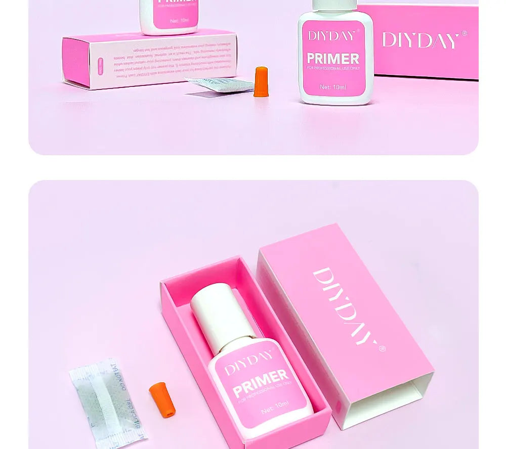DIYDAY Eyelash Glue Primer for Natural Lashes, Deep Cleansing Oil-Free Prep Adhesive Primer for Eyelash Extension