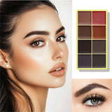 Multi Cream Eyebrow Blush Highlighter Palette Long Wearing Eyeshadow Palette Matte Shimmer Finish With Free Brush & Powder Puff