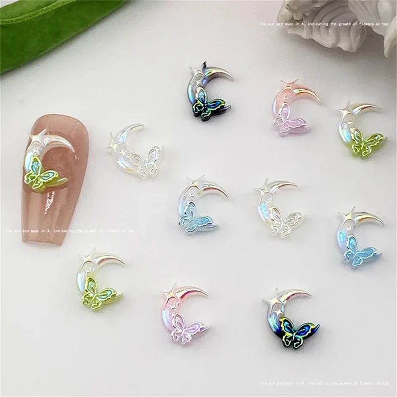50pcs Vampire Nails Accessories Mixed Resin Ribbon Bow Camellia Tulip Heart Nail Art Charms Decorations Supplies Parts DIY Jewel