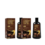 Water Ice Levin 3-in-1 Chestnut Brown Hair Dye Shampoo with Ginger & Ginseng for Instant Gray Coverage & Long-Lasting Color