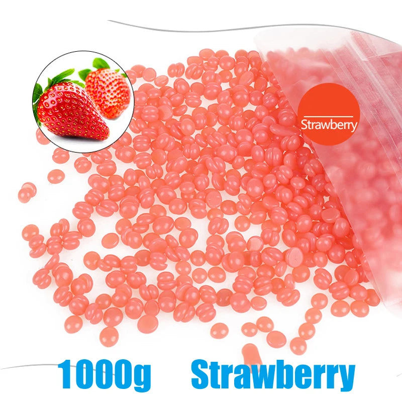 1000g 500g Waxing Wax Beans For Hair Removal Full Body Hot Film Hard Depilatory Wax Beads For Wax Heater Machine Hard Wax Beans