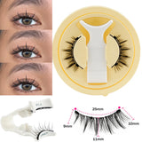 1/2 Pair Reusable Magnetic Eyelashes Tweezers Set Faux Mink Lashes Handmade 3D Natural False Eyelashes and Magnetic Tweezers Set