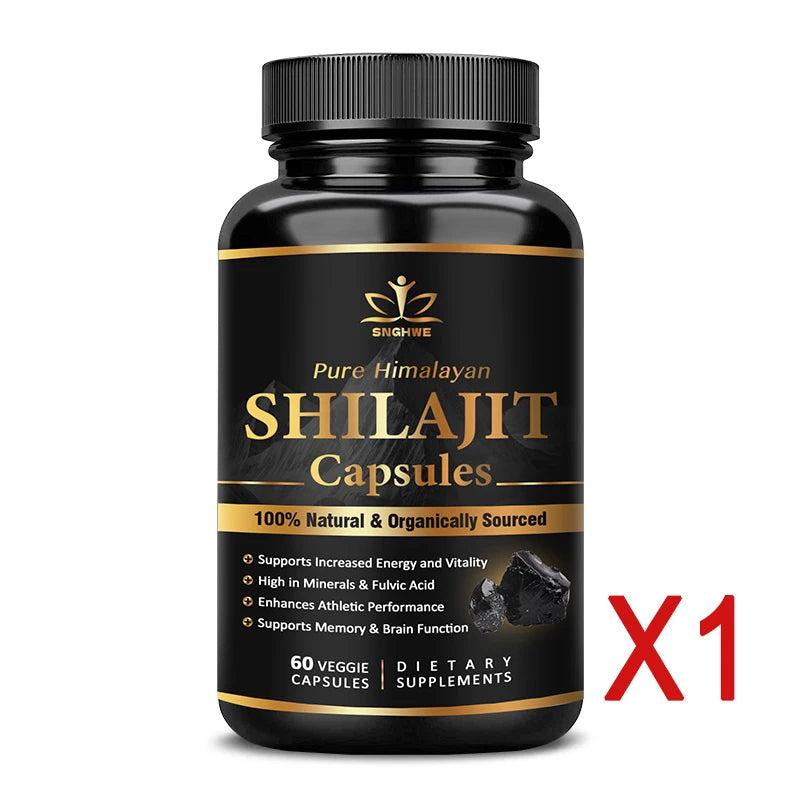 Himalaya Shilajit Capsule Original High in Trace Minerals& Fulvic Acid for Energy,Muscle Strength&Immunity, Endurance for Adult