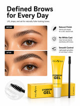 Clear Eyebrow Gel 3PCS Set, Strong Hold Waterproof Brow Shaping Gel, Natural Fuller Brows Makeup, Flake-Free Brow Lamination