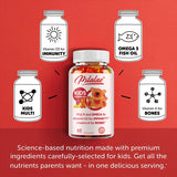 Children's Multivitamin Gummies - with Vitamin C, Omega-3 Fish Oil - Boosts Immunity and Supports Brain Health