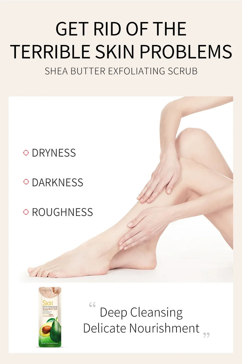 FENYI 15pcs Shea Butter Body Scrub Face Exfoliating Peach Extract Deep Cleansing Moisturizer Soft Whitening Skin Care Body Care