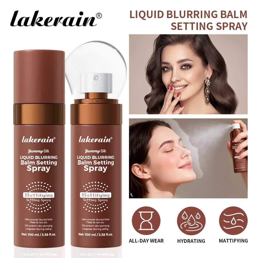 Makeup Fixer Spray Long-Lasting Oil Control Natural Matte Non Drying Weightless Makeup Liquid Blurring Balm Setting Spray