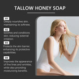 Tallow Honey Soap Bar Gentle Cleansing Bar for Face & Body Rich Lather Moisturizing Redness Relief Soften Smoothing Skin Care