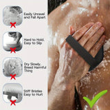 Bath Soft Silicone Back Brush Bath Shower Sponge Scrubbing Brush with Handle Exfoliating Scrub Skin Massager Exfoliating Brushes