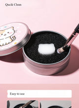 1 Piece Makeup Brush Cleaner Sponges Cosmetic Brush Drying Wash Eyeshadow Color Removal Portable Cleaning Case