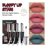 2Pcs Matte Bloody Lip Stain Long-Lasting Water-Resistant Liquid Lipstick Gothic Vampire Halloween Party Lip Tint Cosmetics
