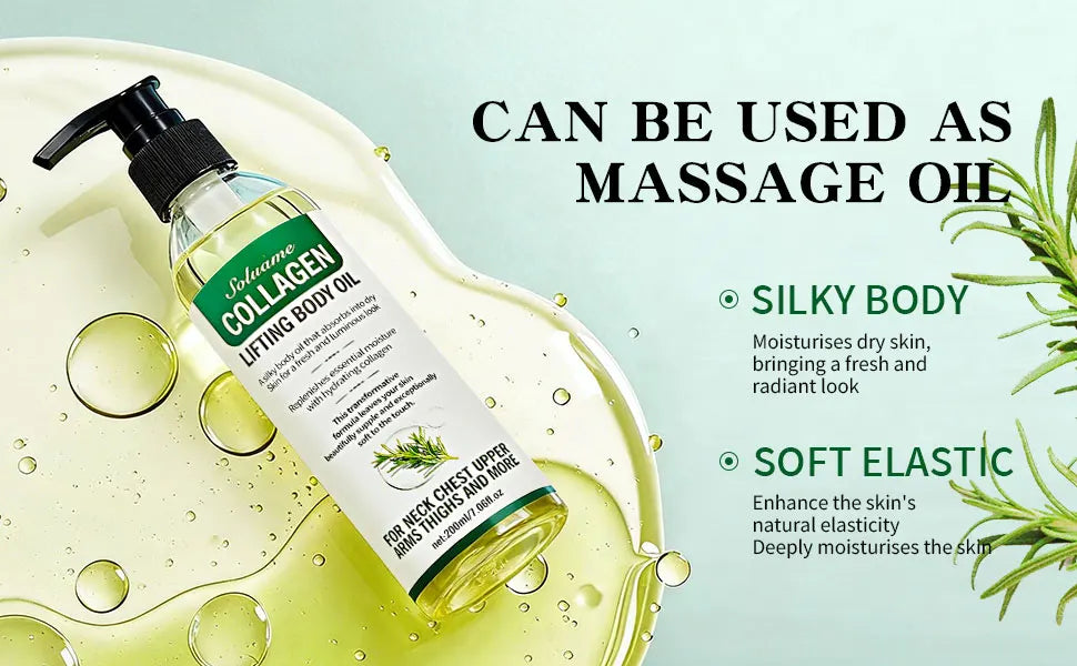 Collagen Lifting Body Oil, Hydrating & Firming Dry Oil, Lightweight Fast-Absorbing, after Shower Moisturizing Oil for Women Men