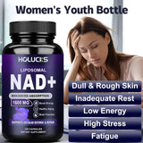 NAD+ Supplement - with Resveratrol, Enhances Cellular Vitality, Cell Repair, Anti-Aging, Antioxidant, Improves Energy, Focus
