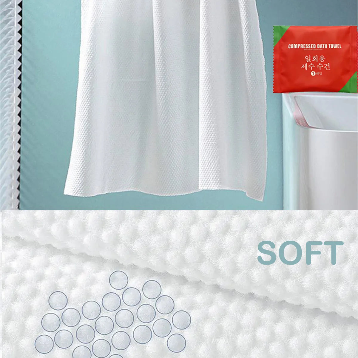 5/10Pcs Soft Thickened Disposable Bath Towels Compressed Portable Towels for Outdoor Travel Hotel Shower Washable