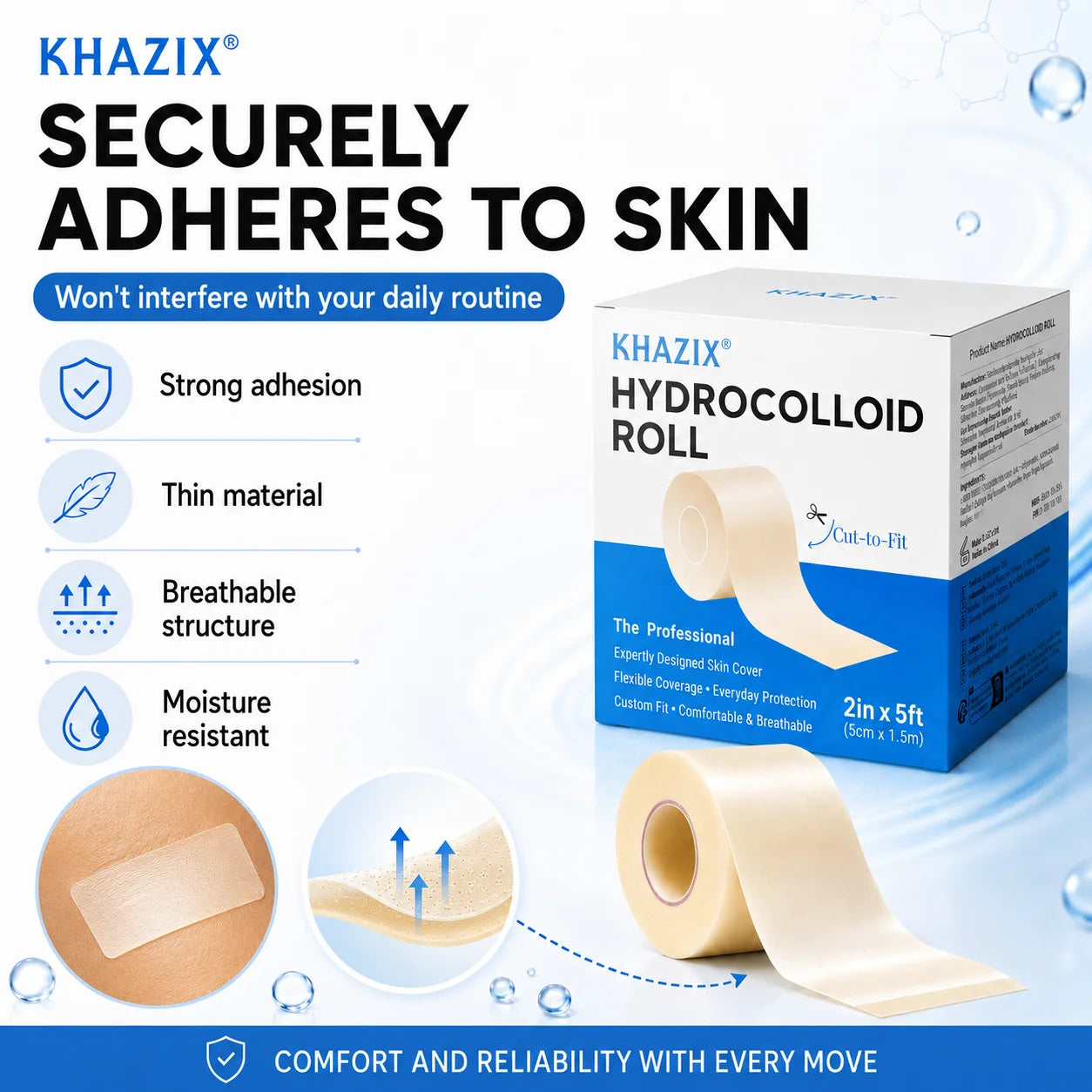 1roll Hydrocolloid Acne Patch Roll DIY Cut-to-Size Pimple Cover Sticker, Ultra Thin Waterproof Blemish Tape for Face