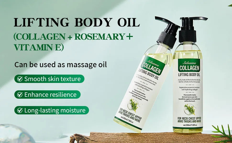 Collagen Lifting Body Oil, Hydrating & Firming Dry Oil, Lightweight Fast-Absorbing, after Shower Moisturizing Oil for Women Men