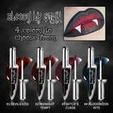 Gothic Bloody Lip Stain Matte Dark Red Green Halloween Lip Glaze Tint Knife Shaped Bottle Vampire Lipstick Makeup Waterproof