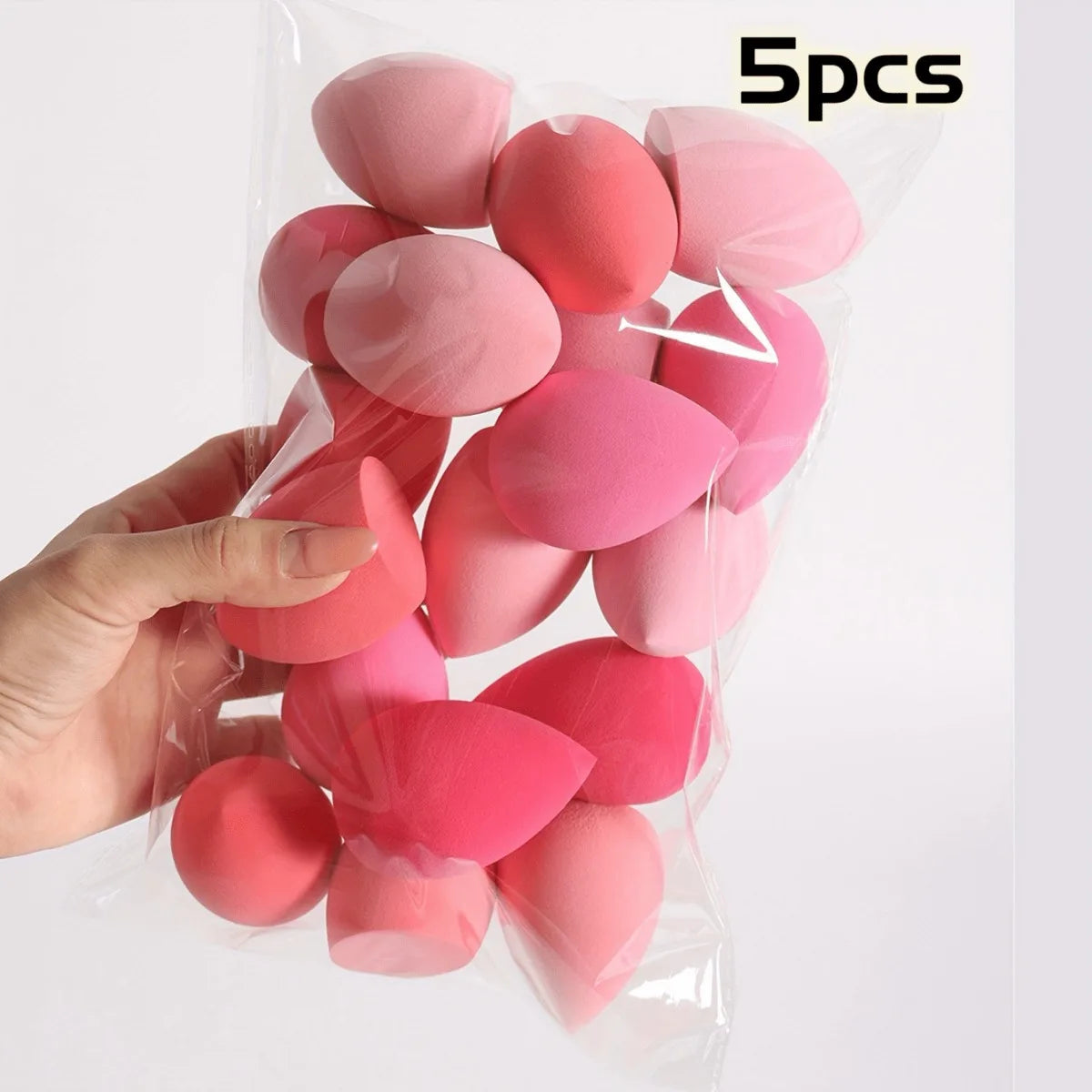 5/10Pcs Ombre Makeup Sponge Set, Vegan Latex-Free Soft Blender, Dual Use Liquid Powder Foundation, Travel Size All Skin Types