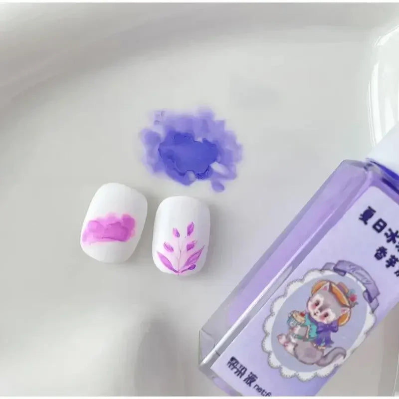 6ml Nail Art 6 Colors  Summer Ice Cream Nail Dye Solution Creative Nail Pattern DIY Design Dye Solution Women Nail Decoration