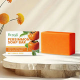Persimmon Soap Bar for Body Odor Control, Handmade Persimmon Soap for Face and Body Wash, Gentle Smooth Deodorant Bath Soap 100g