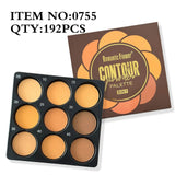 9-Color Waterproof Contour Concealer Matte Palette Medium to Deep Shades 3D Sculpting Oil Control Long Lasting Wear Makeup