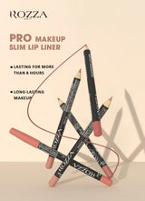 Rozza Waterproof Lip Liner Pencil Set, Weightless Precise Liner with Super Soft Blendable Texture Matte Soft