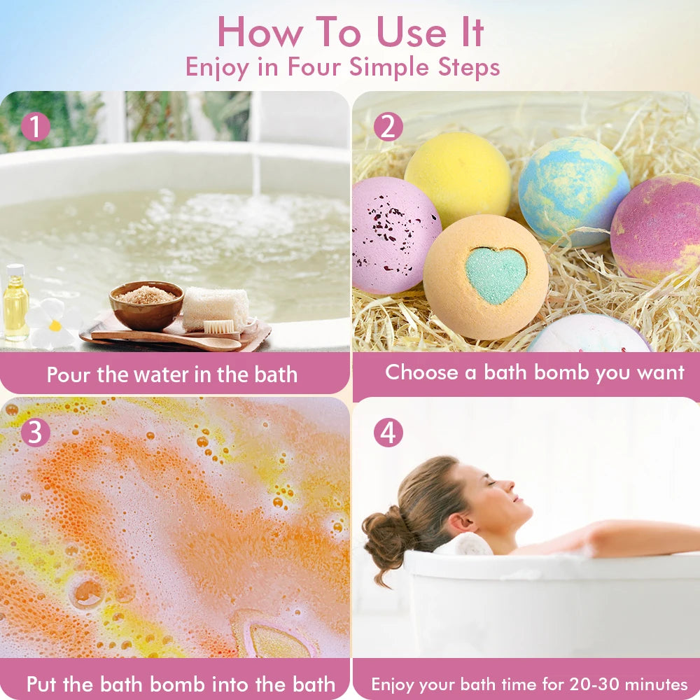 Bath Treat Gift Set - 12 Pack Handmade Natural & Organic Ingredients, Spa Relaxing Gifts for Women & Men, Aromatherapy Bubble Ba