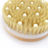 2 In 1 Dry Skin Body Massage Brush Natural Bristle Dead Skin Remover Anti Cellulite Exfoliates Blood Circulation Massage Tools