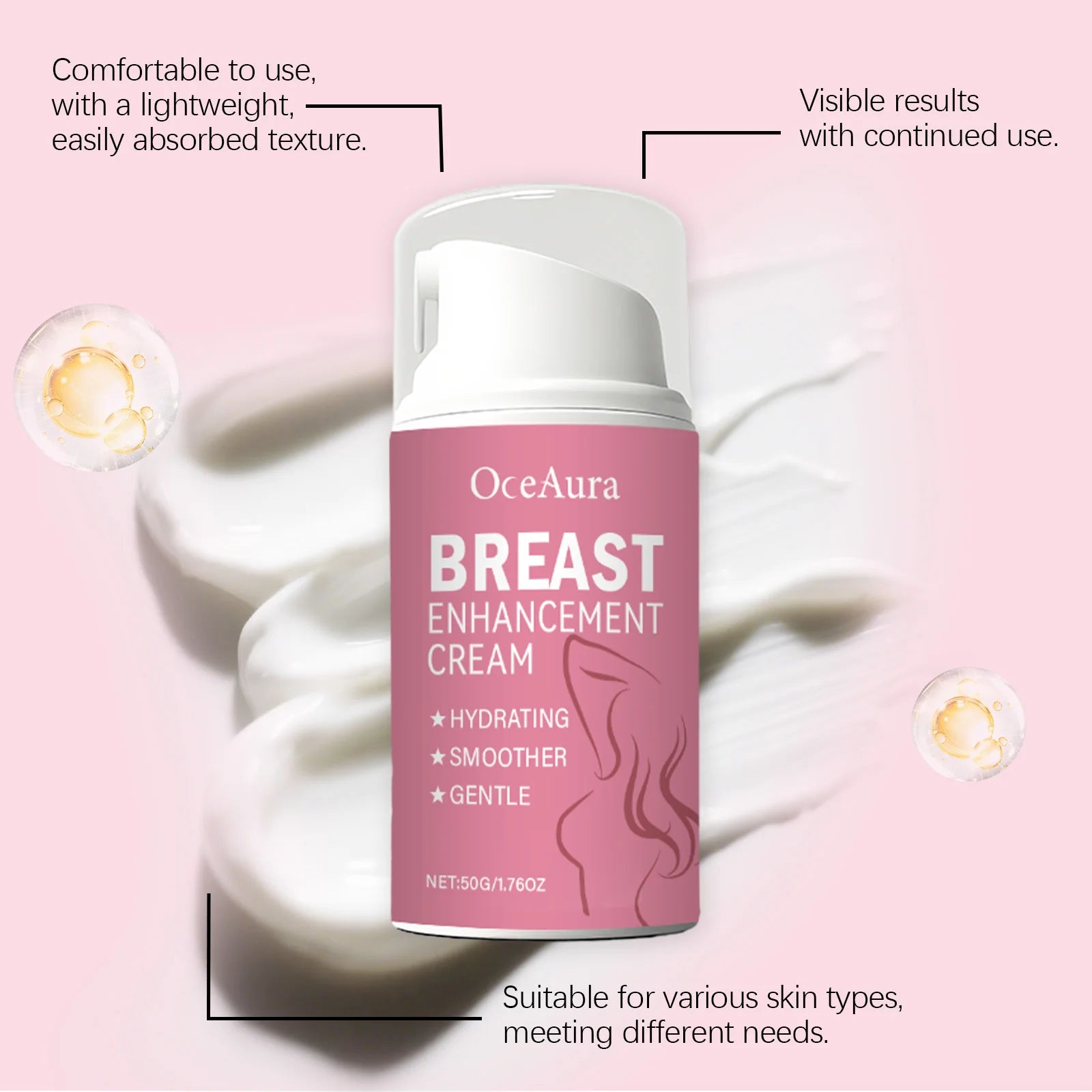 Bust Firming Cream with Retinol & Panthenol Lifting & Moisturizing Chest Treatment Improves Skin Elasticity & Hydration Night