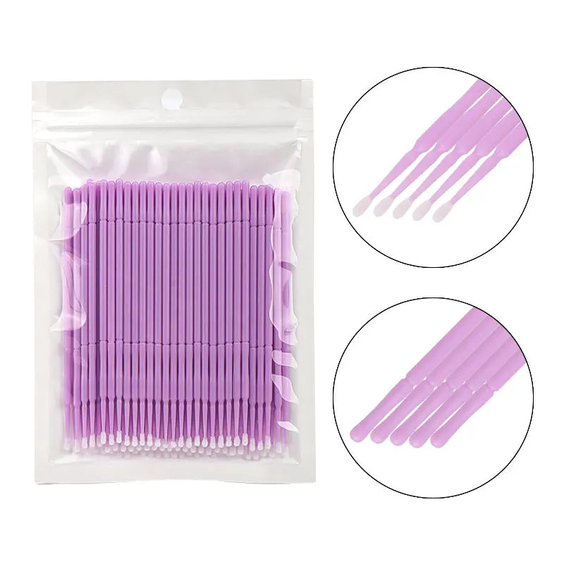 100PCS/Bag Bamboo Eyelash Extension Cleaning Swabs Lash Lift Glue Remover Applicators Microblade Makeup Micro Brushes Tools