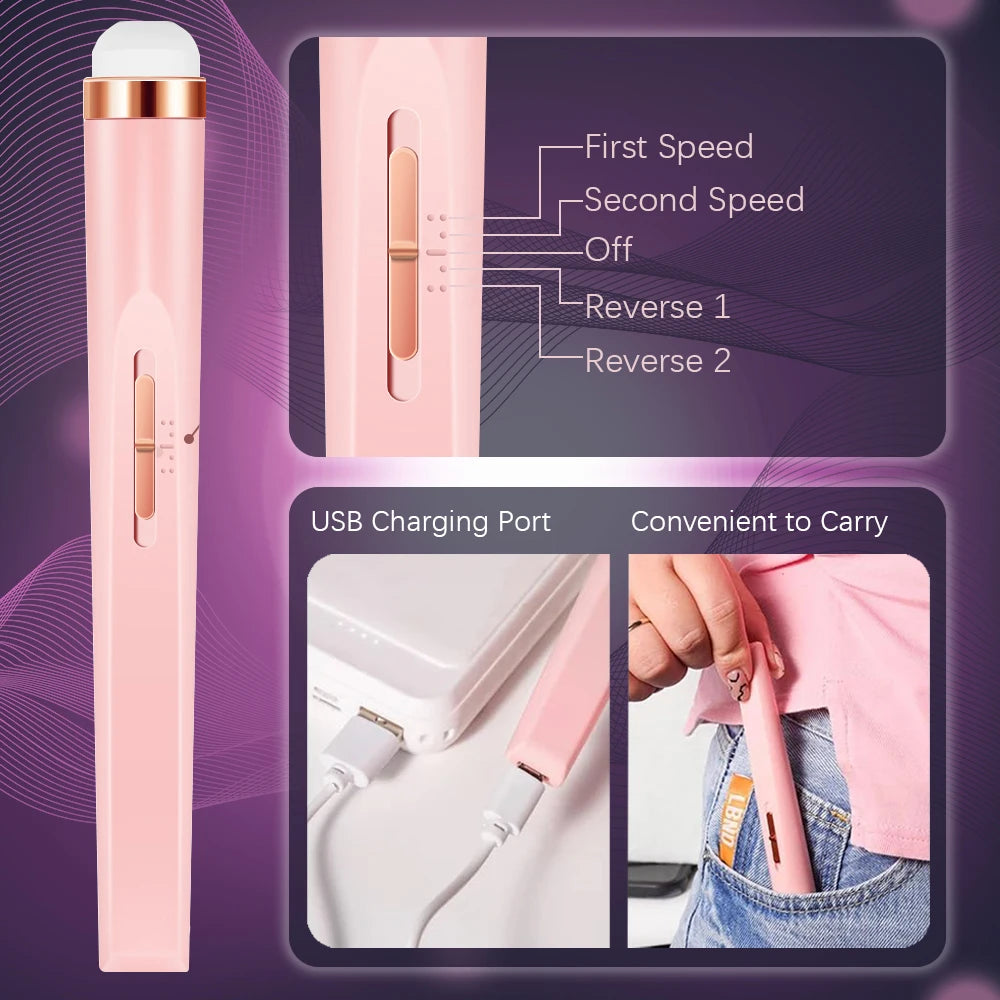 YIKOOLIN 5 in 1 Electric Nail Polish Drill Machine USB Charge Portable Manicure Set  Exfoliation and Polishing for Nail Salon
