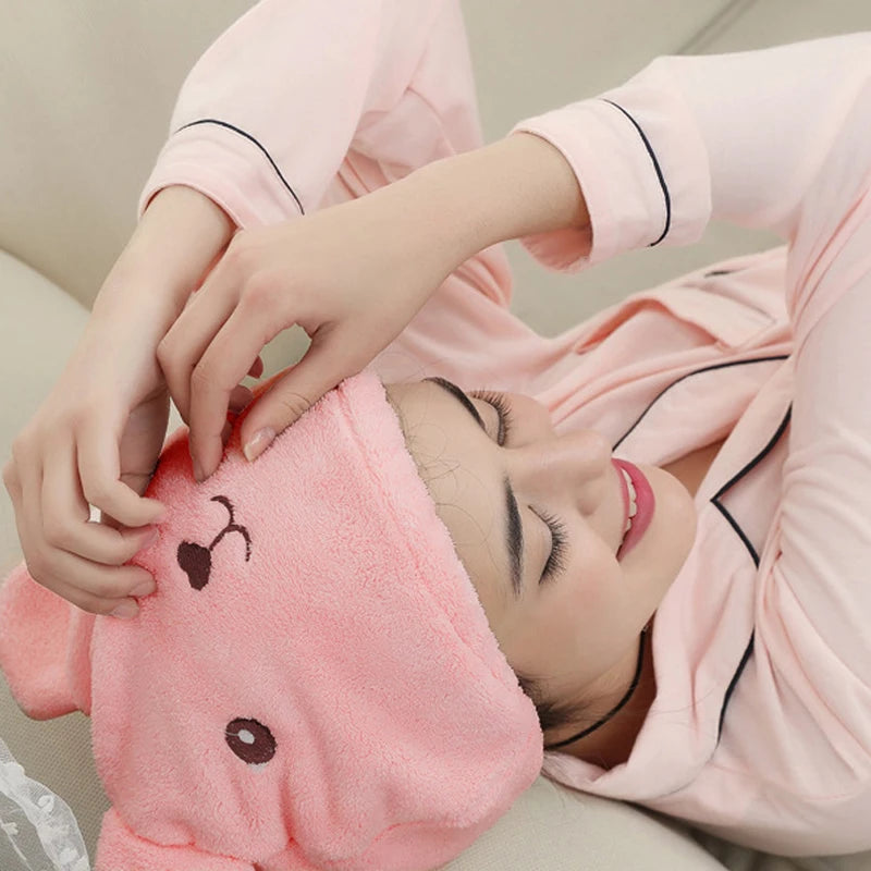 Super Absorbent Hair Drying Bath Towel Cap Cute Cartoon Bear Microfibre Soft Dry Hair Wrap Bathroom Accessories Bonnets