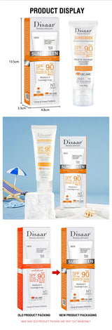 Disaar Facial Sunscreen Cream SPF 90 Body Protector Solar Lotion Original Facial Body Moisturizing UV Protection Sun Sunblock