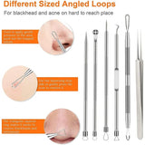 6PCS Pimple Removal Tool Blackheads Acne Remover Face Cleaning Kit Black Dots Remover Acne Tool Pimple Patches Acne LBHL16