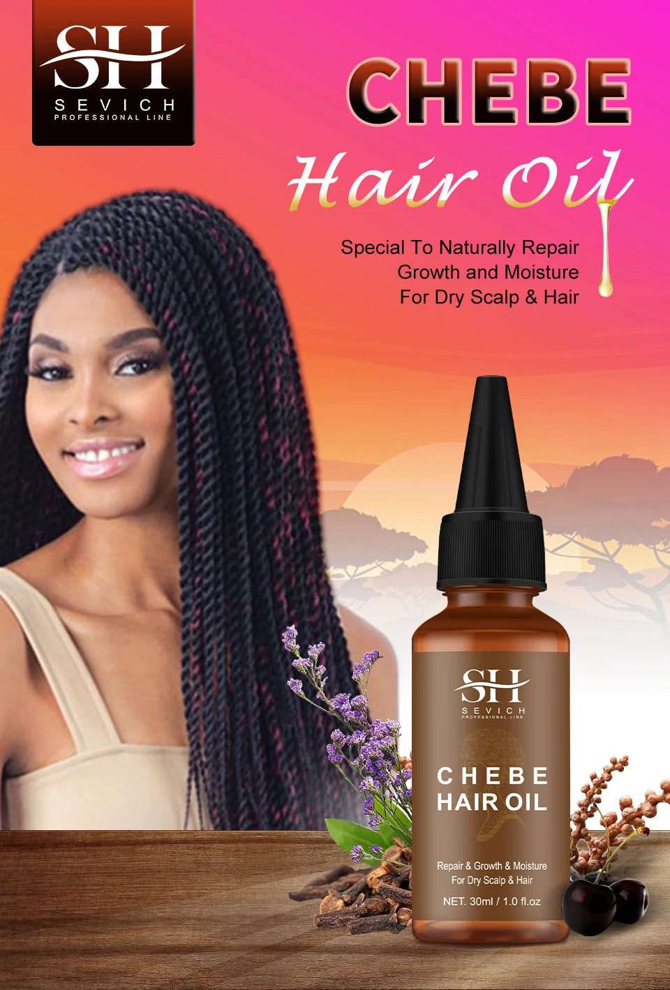 Fast Hair Growth Oil African Crazy Traction Alopecia Chebe Hair Mask Anti Hair Break Hair Strengthener Hair Loss Treatment Spray