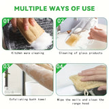 4-6Pcs Natural Loofah Exfoliating Sponges - Gentle Body Scrubber for Shower & Bath, Bamboo Fiber Cleaning Pads